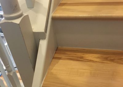 Trim on stair landing is smooth and bright