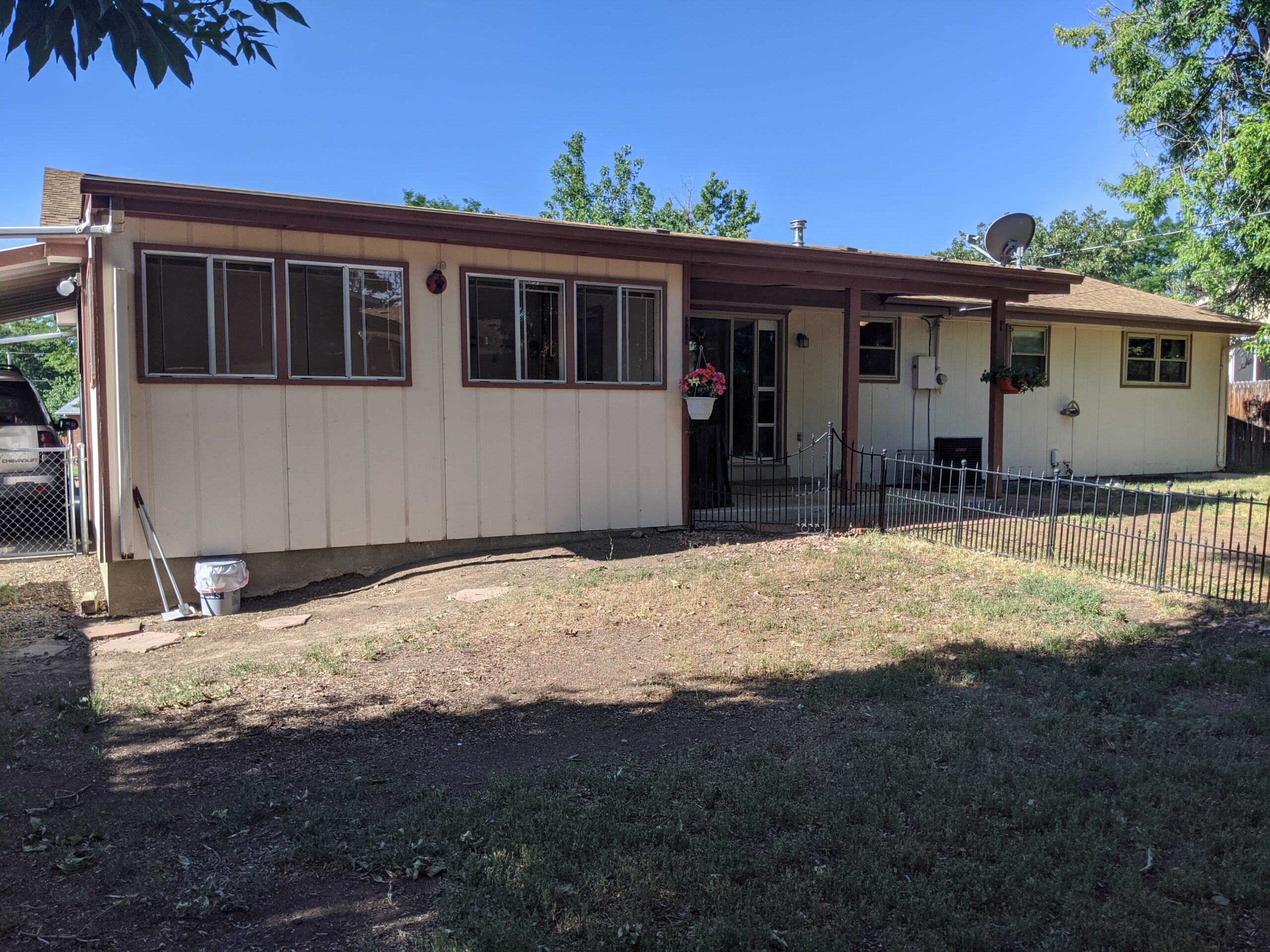 The house was in good condition for being almost 50-years-old but the seller's dogs had beaten up the grass in the backyard. We see potential for several upgrades to the living space back here.