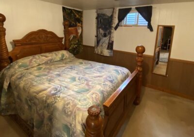 This basement room wasn’t counted as an official bedroom when we bought the house because it didn’t have an emergency egress window or door.