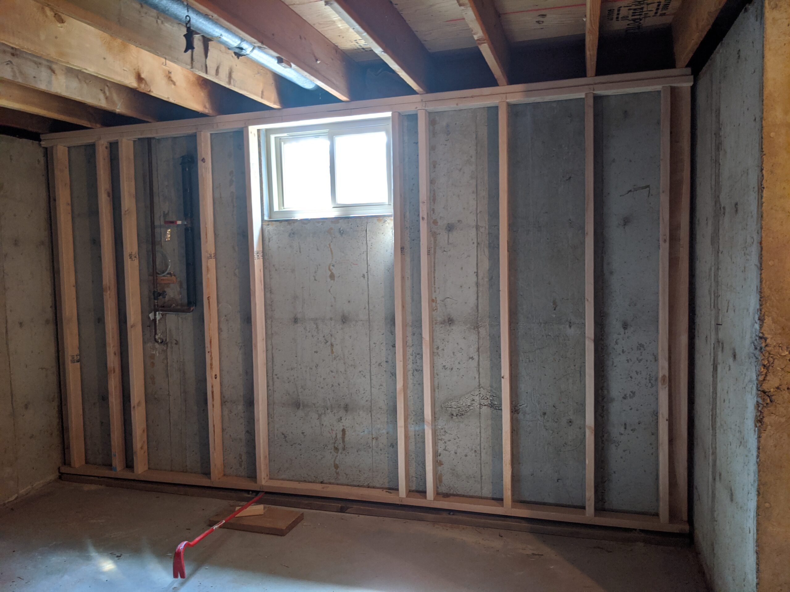 Framing an interior basement door in a floating wall - Home