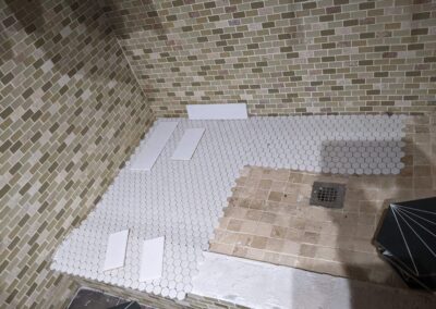 Basement bathroom remodel tile selection