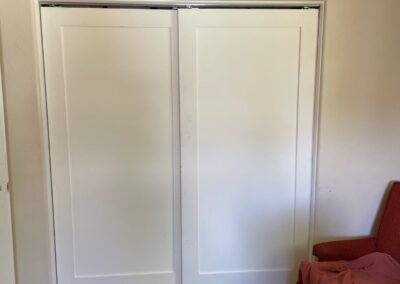 New modern sliding doors on bedroom closet