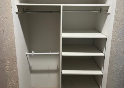 Resized closet in home bedroom